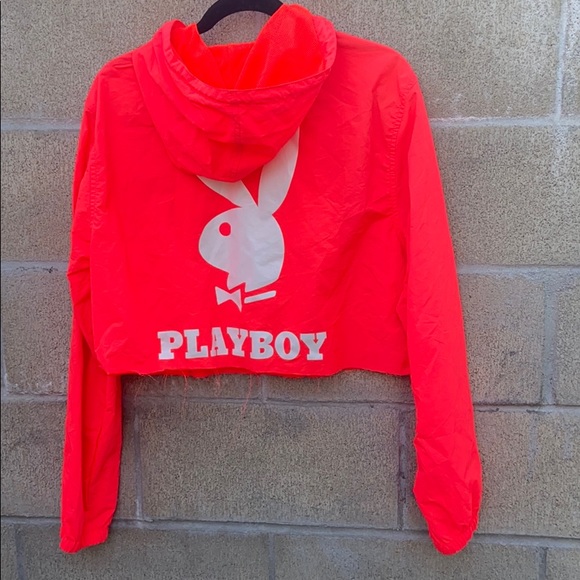 PLAYBOY Jackets & Blazers - Playboy by Pacsun neon cropped windbreaker jacket